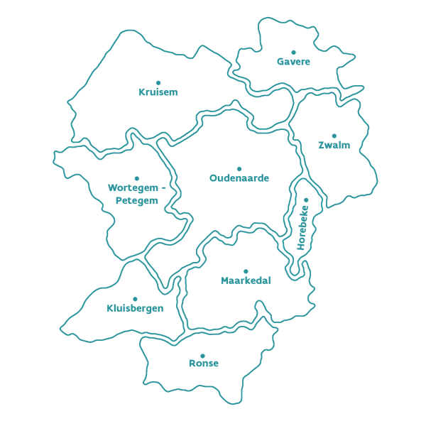 geografische afbakening van de steden en gemeenten in eerstelijnszone vlaamse ardennen
